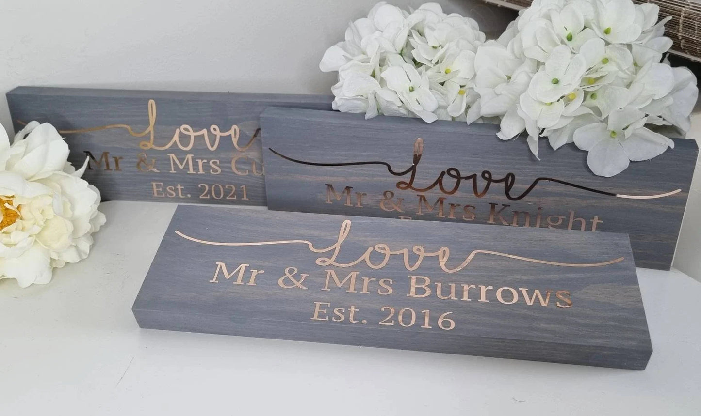 Personalised Wedding Sign for Couple