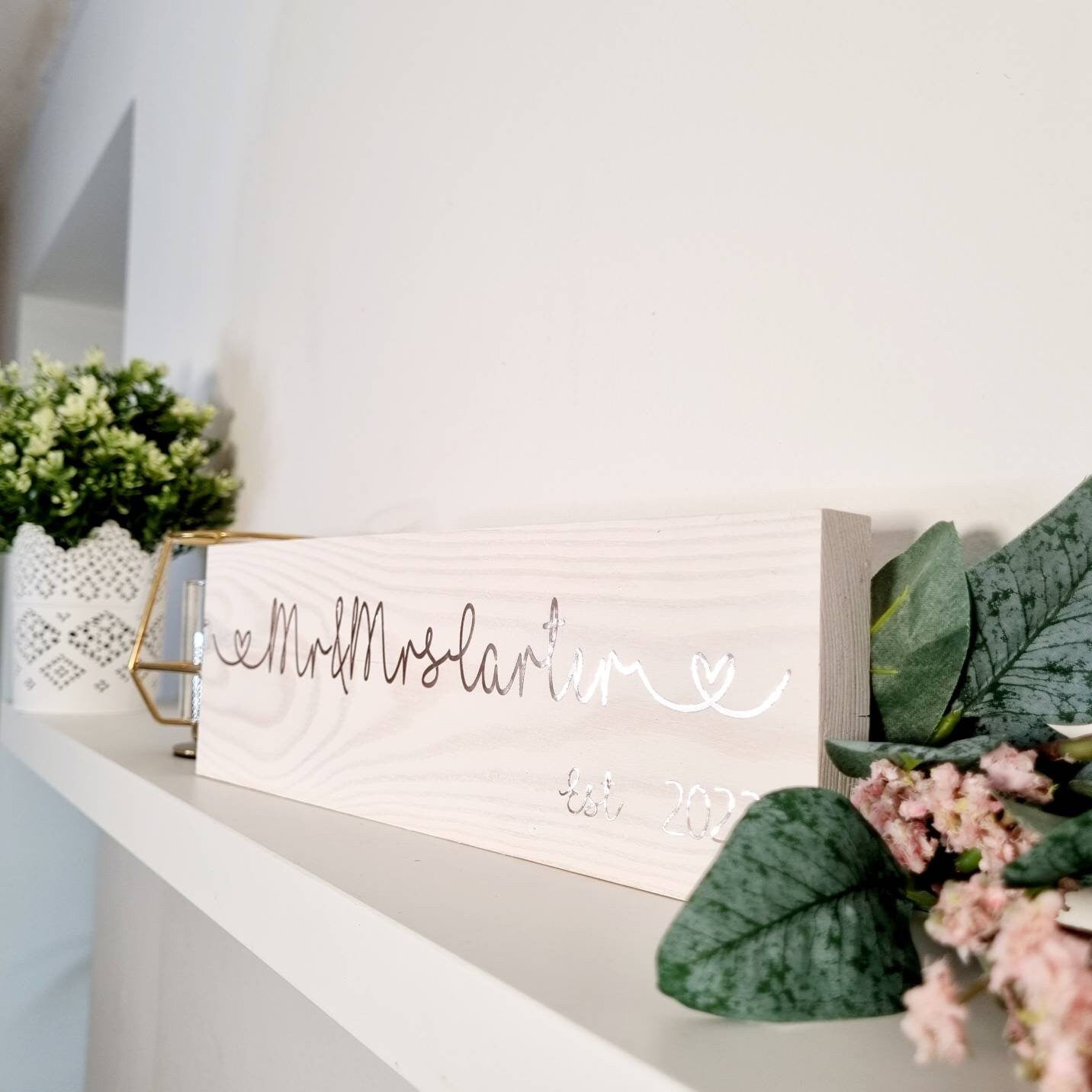 Mr and Mrs Sign Personalised Sign, 5th Wedding Anniversary Gift