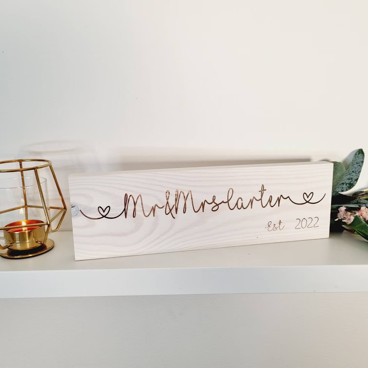 Mr and Mrs Sign Personalised Sign, 5th Wedding Anniversary Gift