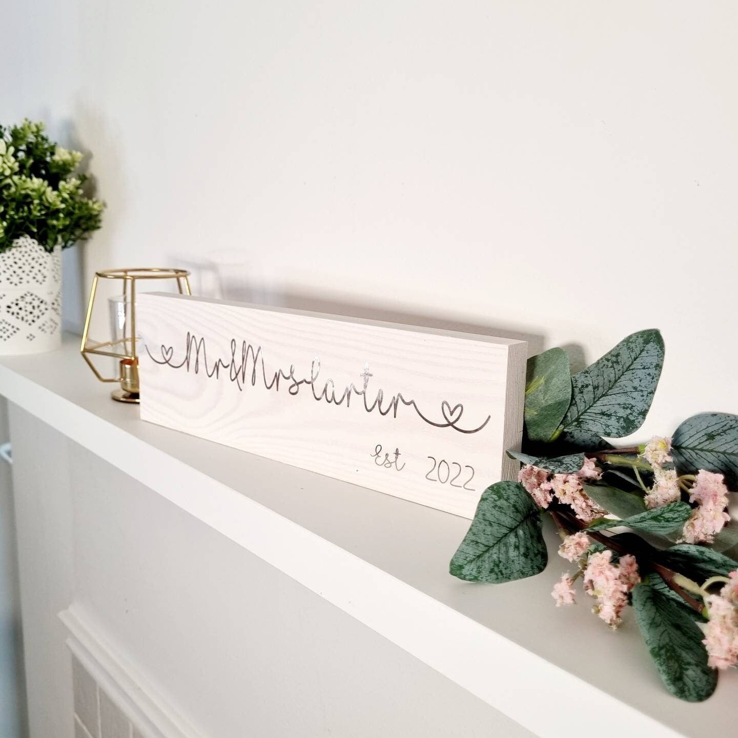 Mr and Mrs Sign Personalised Sign, 5th Wedding Anniversary Gift