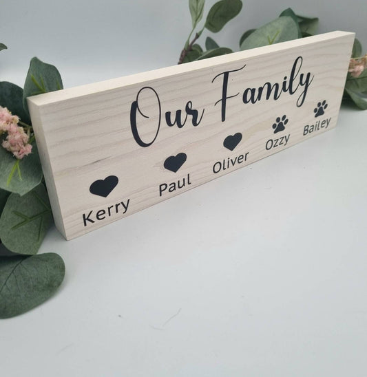 Our Family Personalised Name Sign