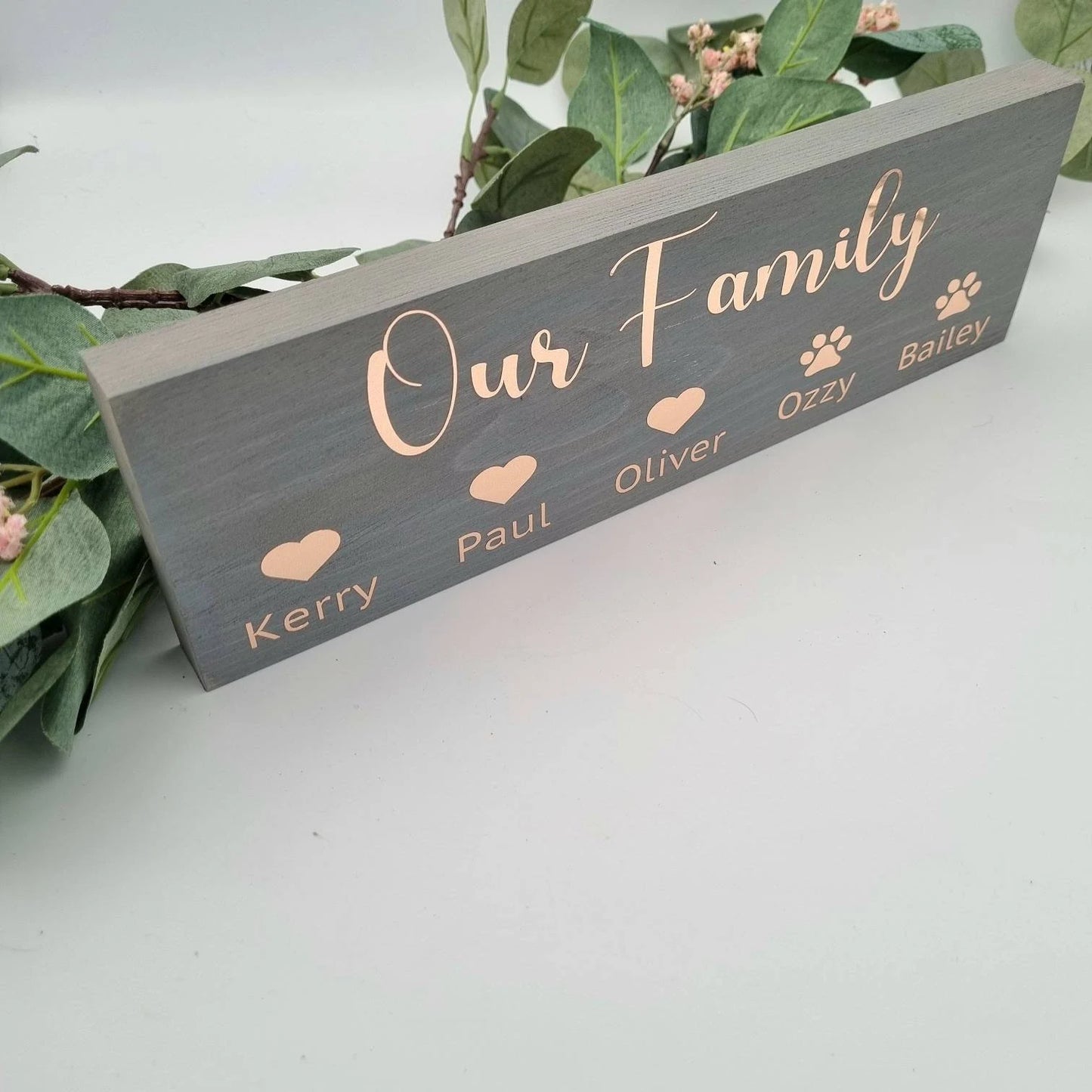 Personalised Wooden Plaque Family Name Sign