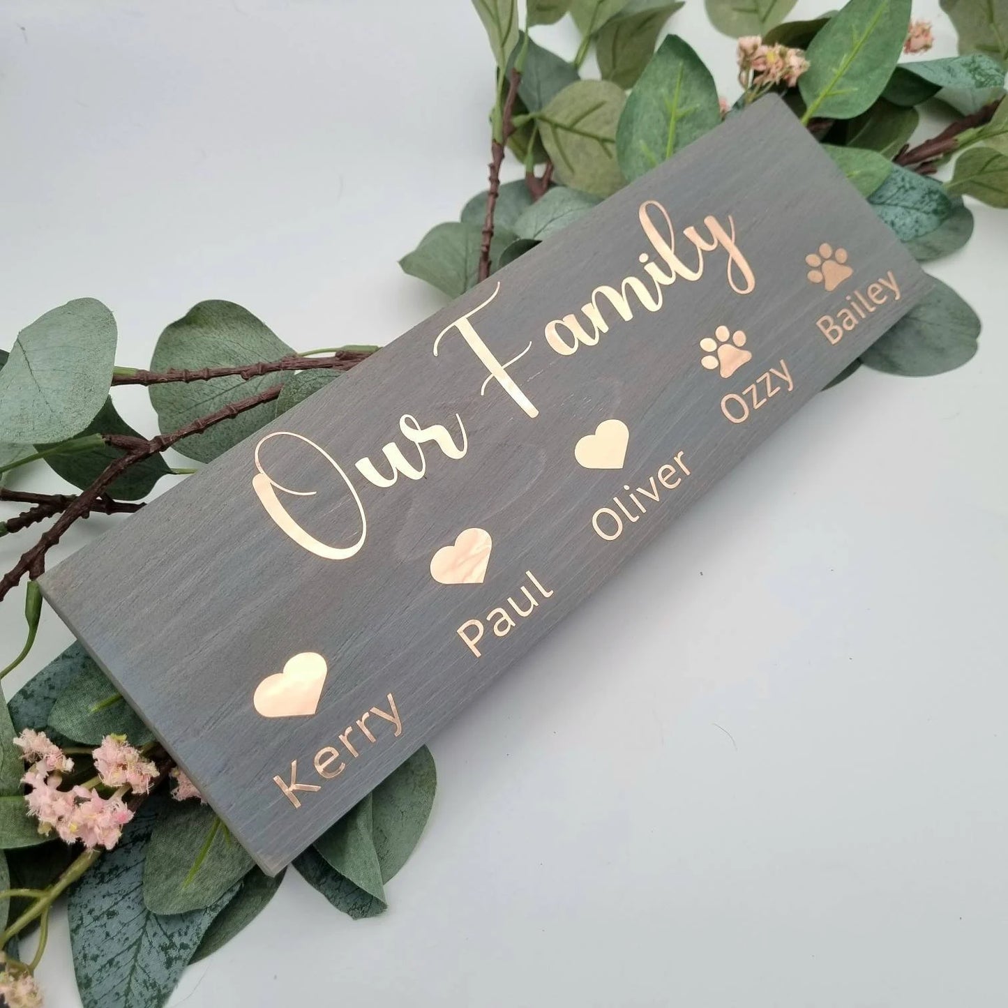 Personalised Wooden Plaque Family Name Sign