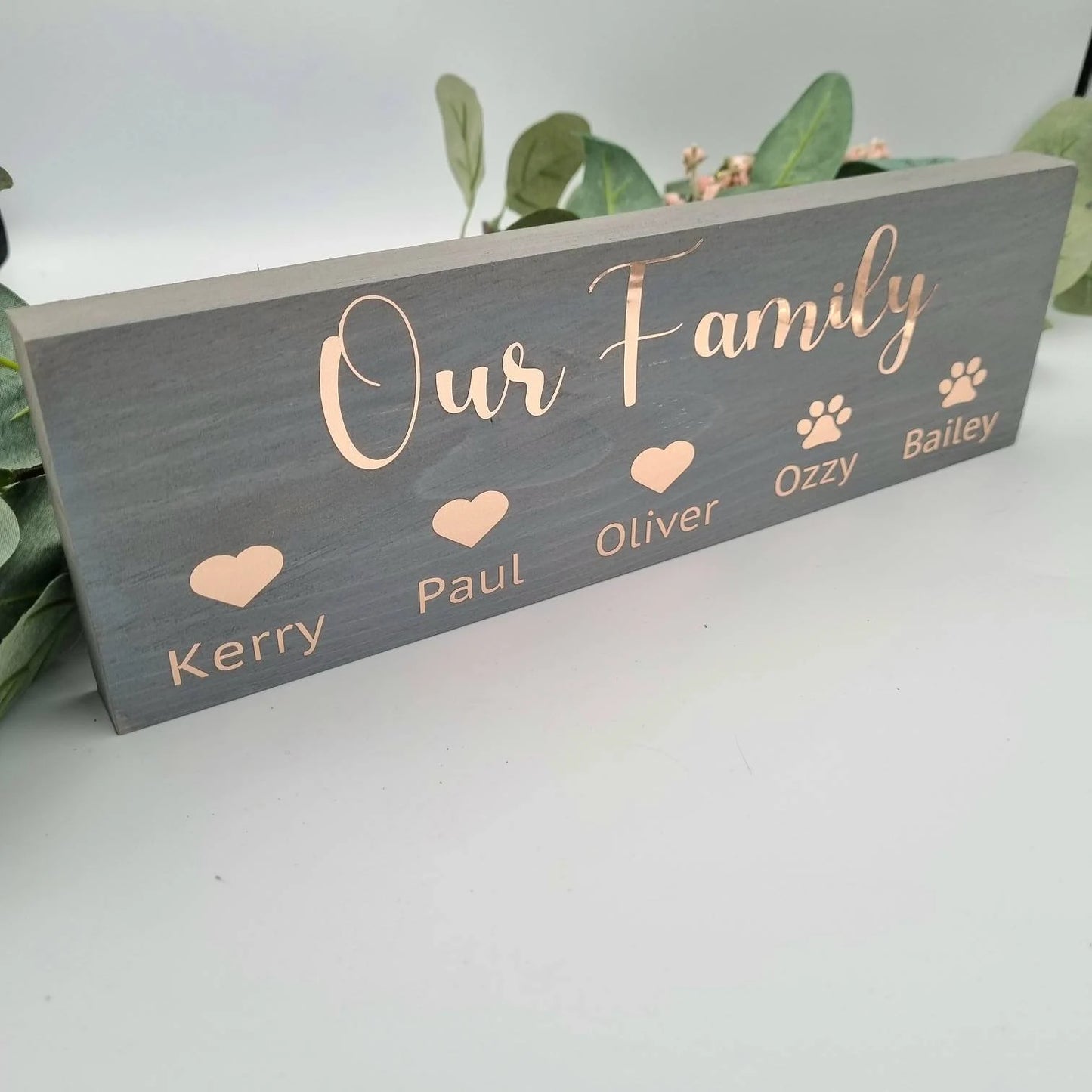 Personalised Wooden Plaque Family Name Sign