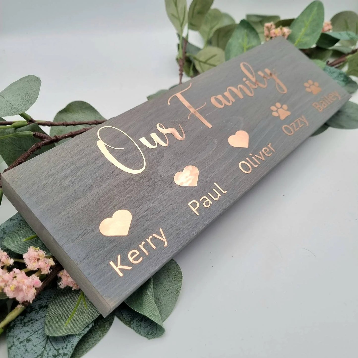 Personalised Wooden Plaque Family Name Sign