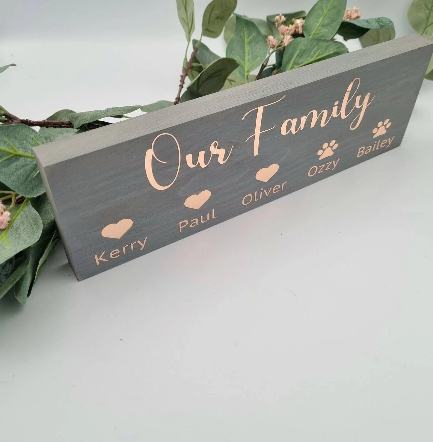 Personalised Wooden Plaque Family Name Sign