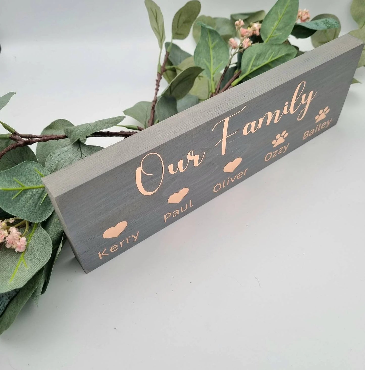 Personalised Wooden Plaque Family Name Sign