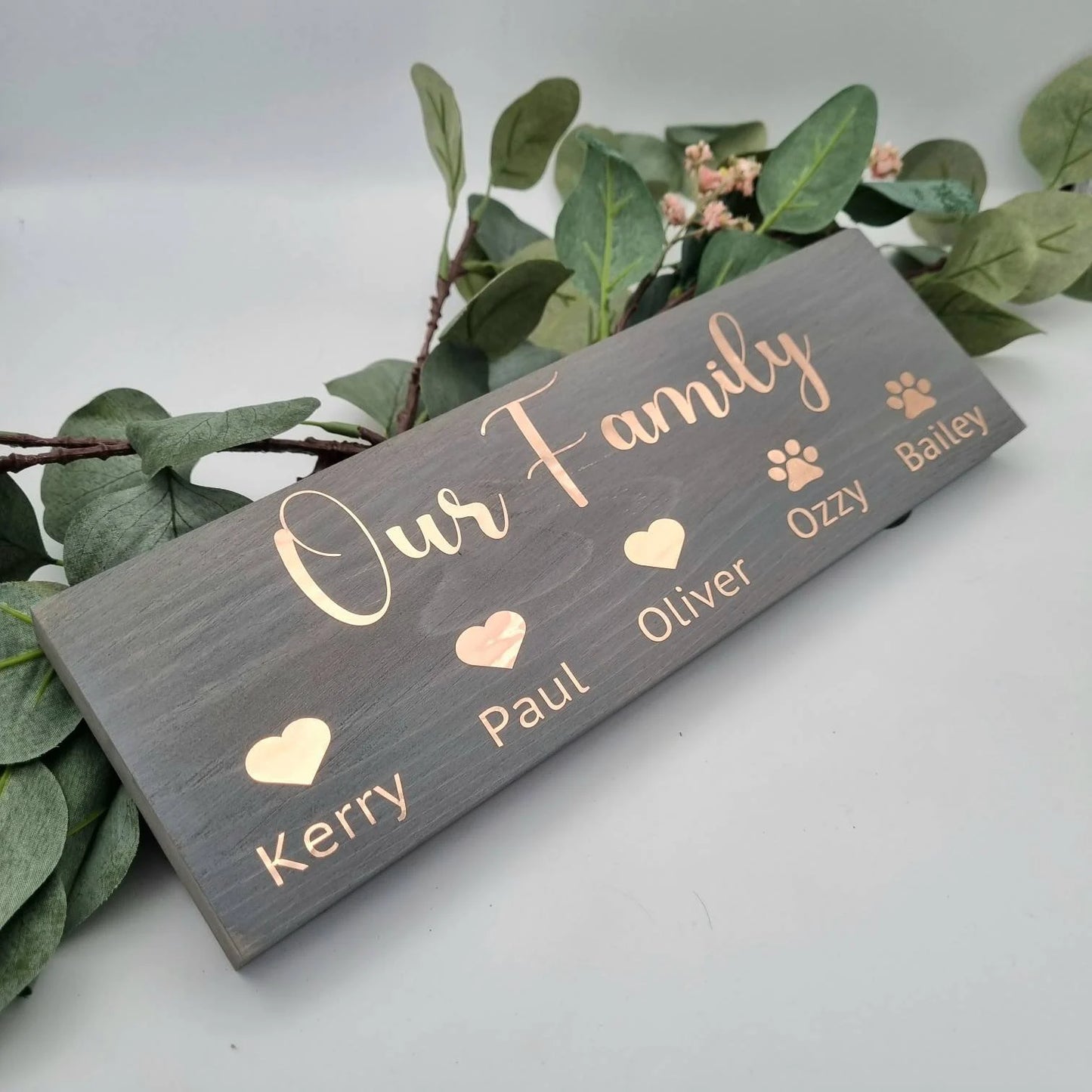 Personalised Wooden Plaque Family Name Sign