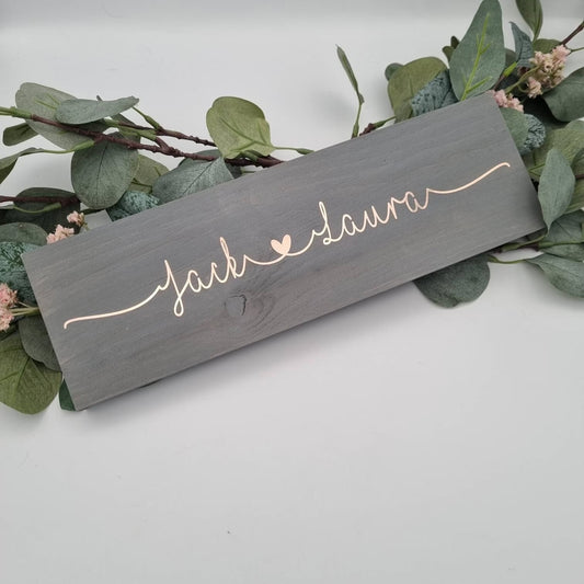 Couples Name Personalised Wooden Sign
