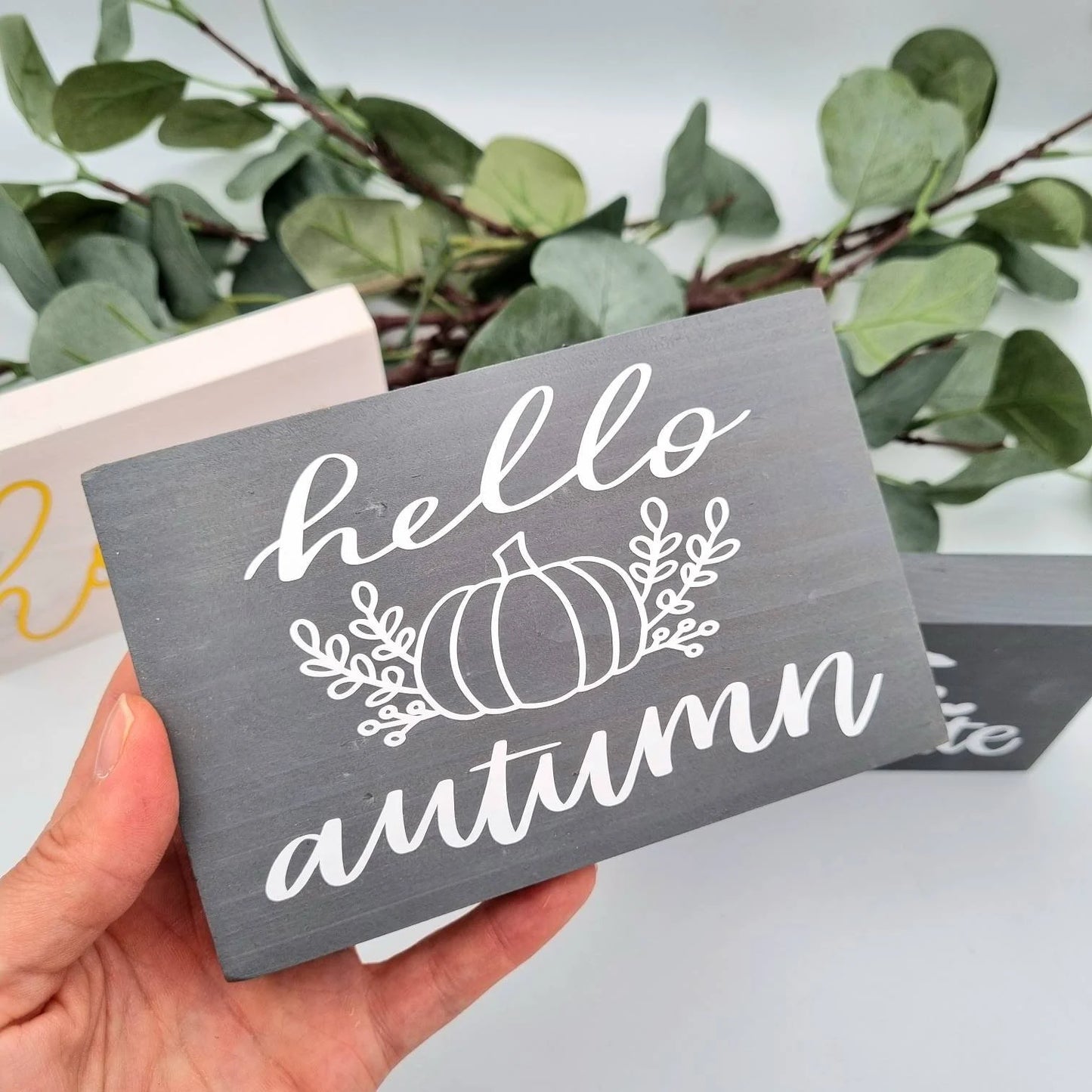 Autumn Home Decor Mini Signs For Tiered Tray and Shelf Decor