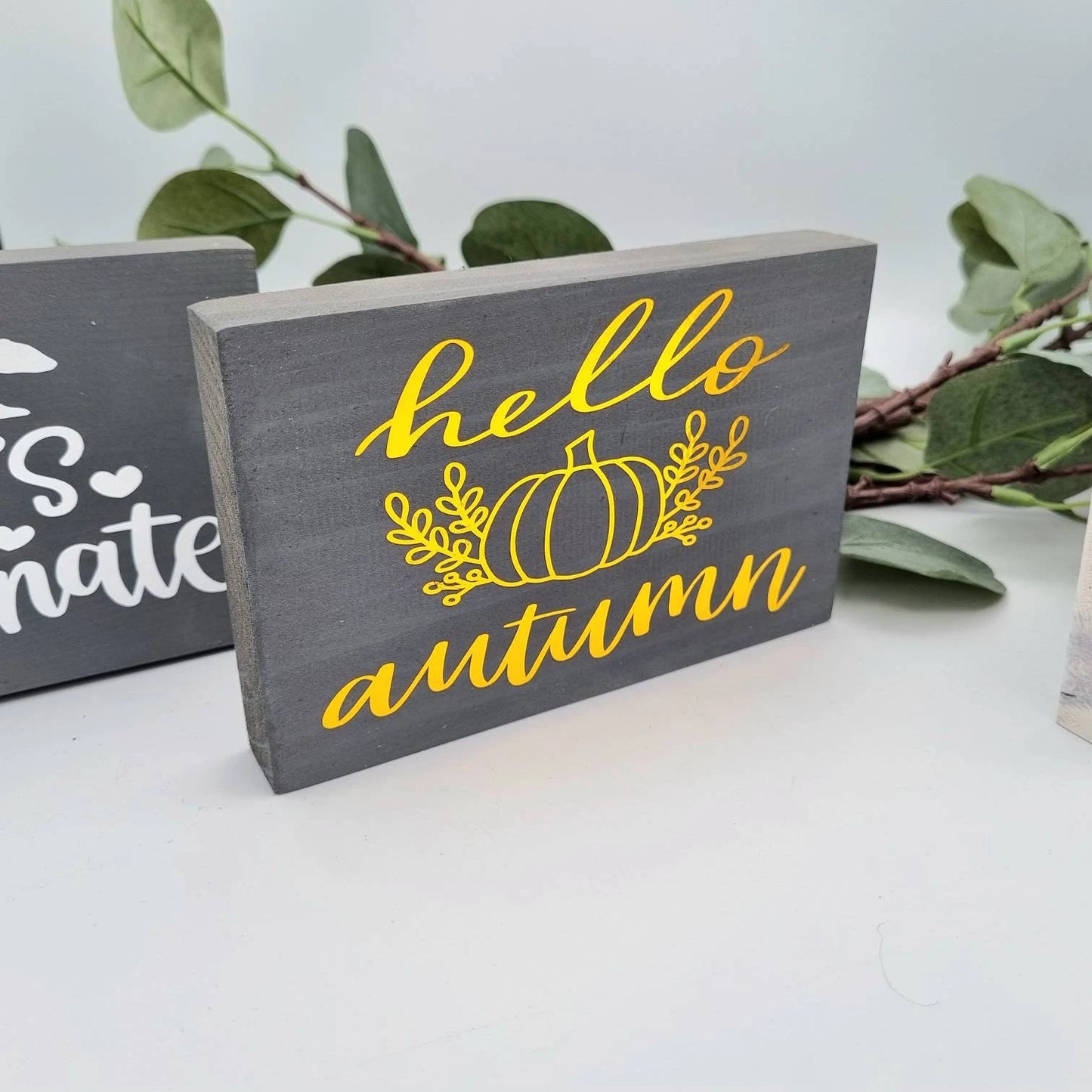 Autumn Home Decor Mini Signs For Tiered Tray and Shelf Decor