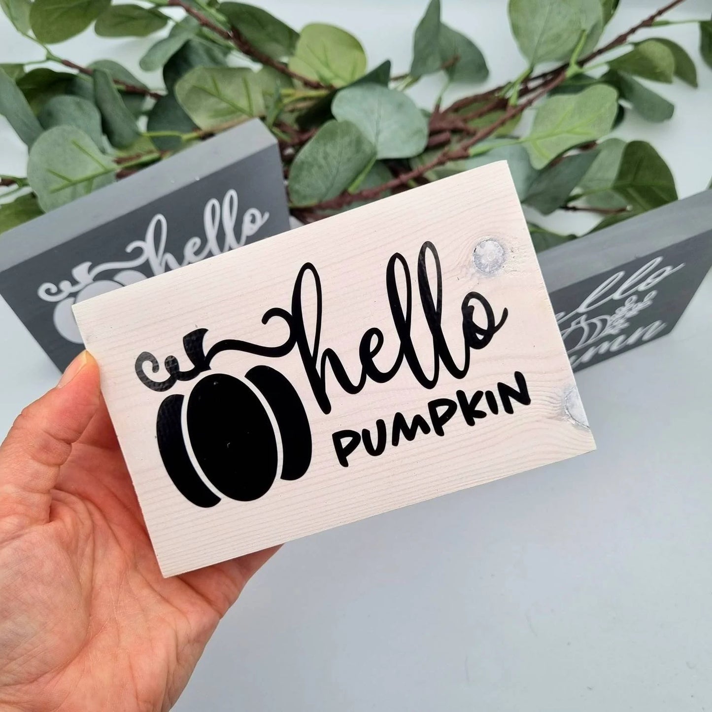 Decorative Autumn Mini Wooden Sign for Tiered Tray Decor