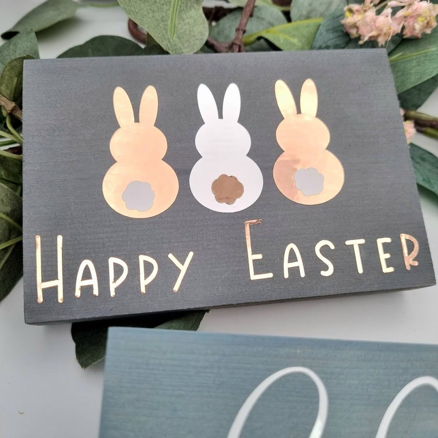 Wooden Spring and Easter tiered tray mini decorative signs
