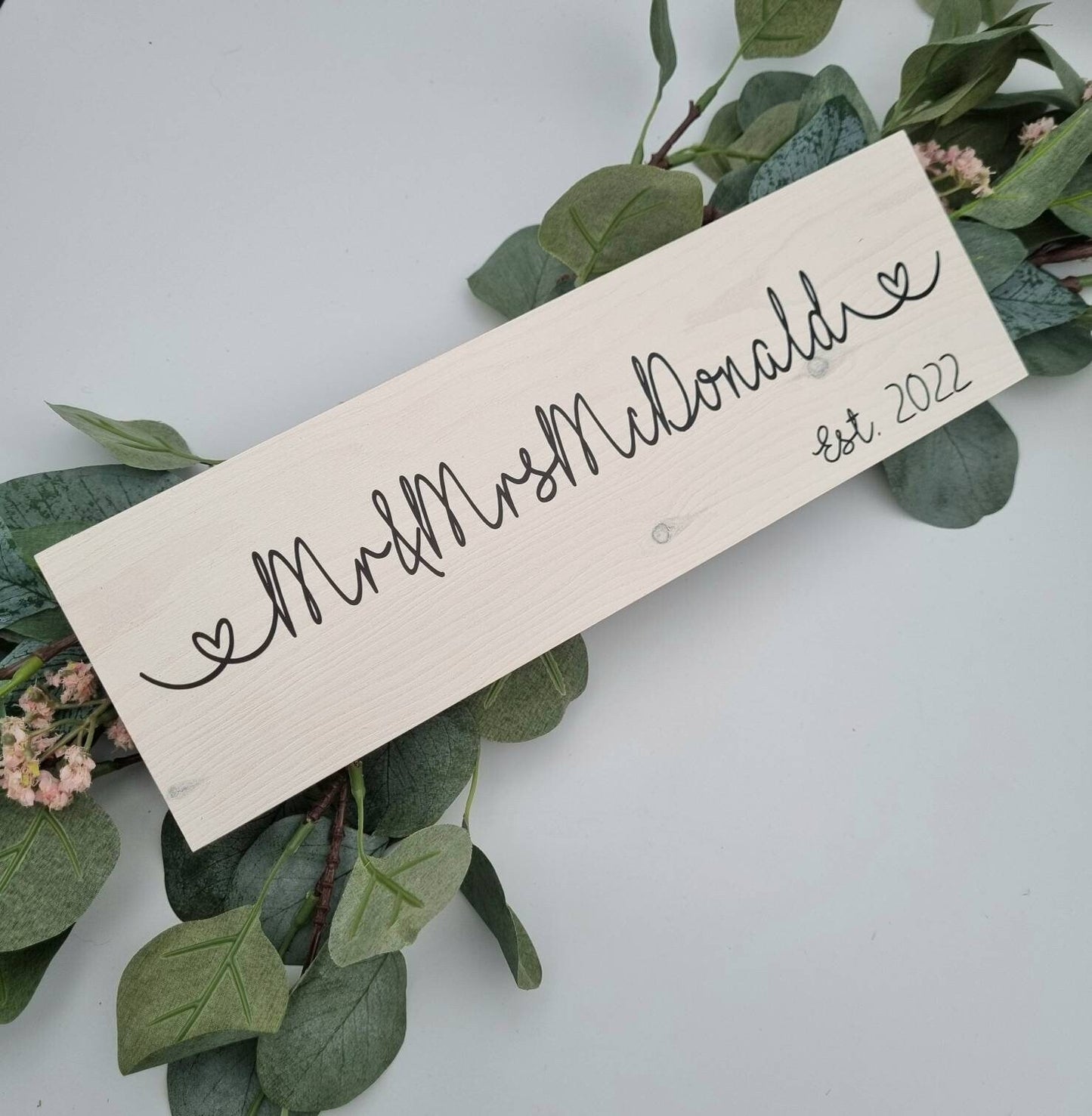 Rustic Wooden Mr & Mrs Sign – Handmade Couple Gift and Wedding & Anniversary Decor