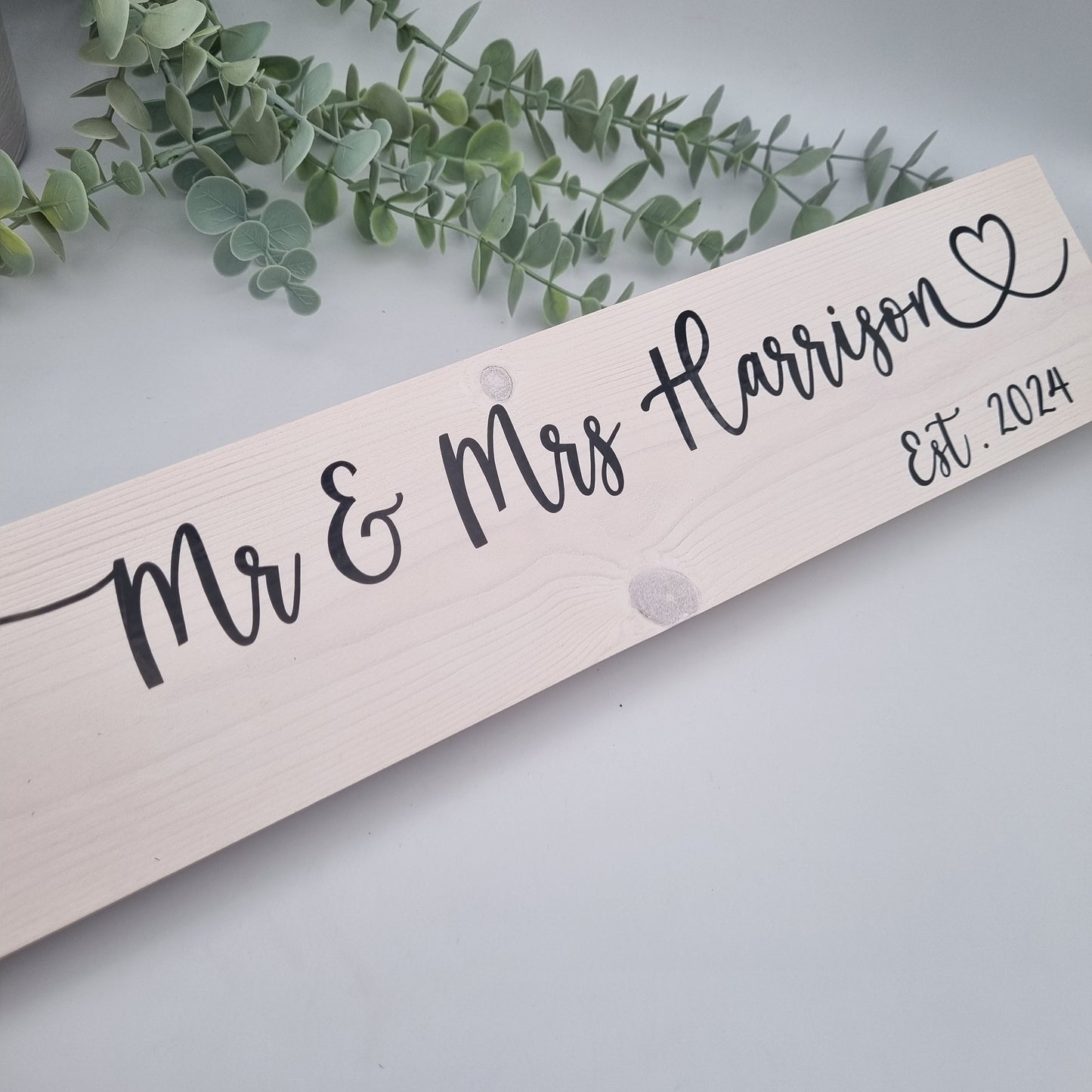 Mr and Mrs Personalised Wooden Sign, Wedding or 5th Wedding Anniversary Gift