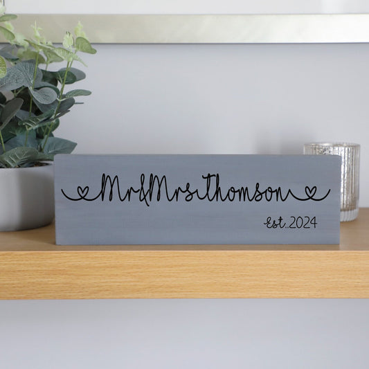 Mr and Mrs Sign Personalised Sign, 5th Wedding Anniversary Gift