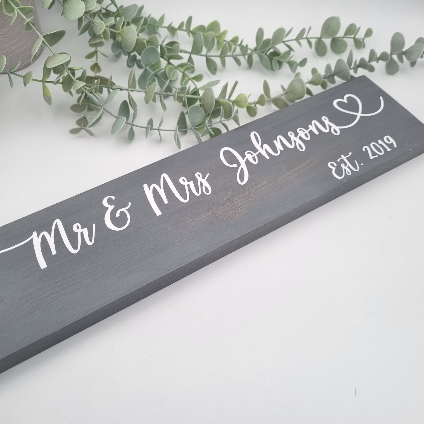 Mr and Mrs Personalised Wooden Sign, Handmade to order