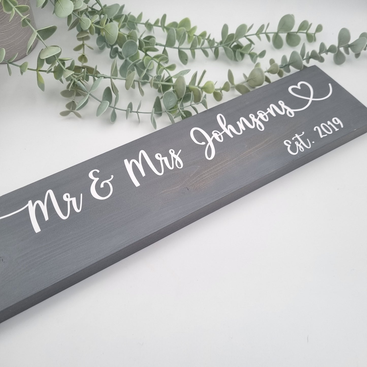 Mr and Mrs Personalised Wooden Sign, Wedding or 5th Wedding Anniversary Gift