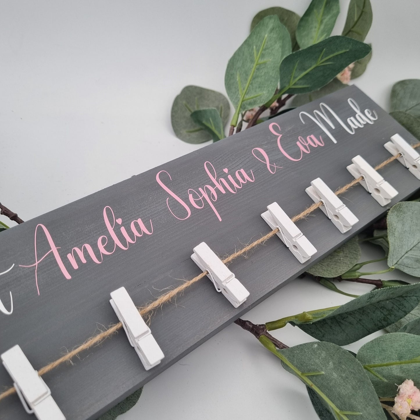 Personalised Look What I Made Children's Art Work Display with Wooden Pegs