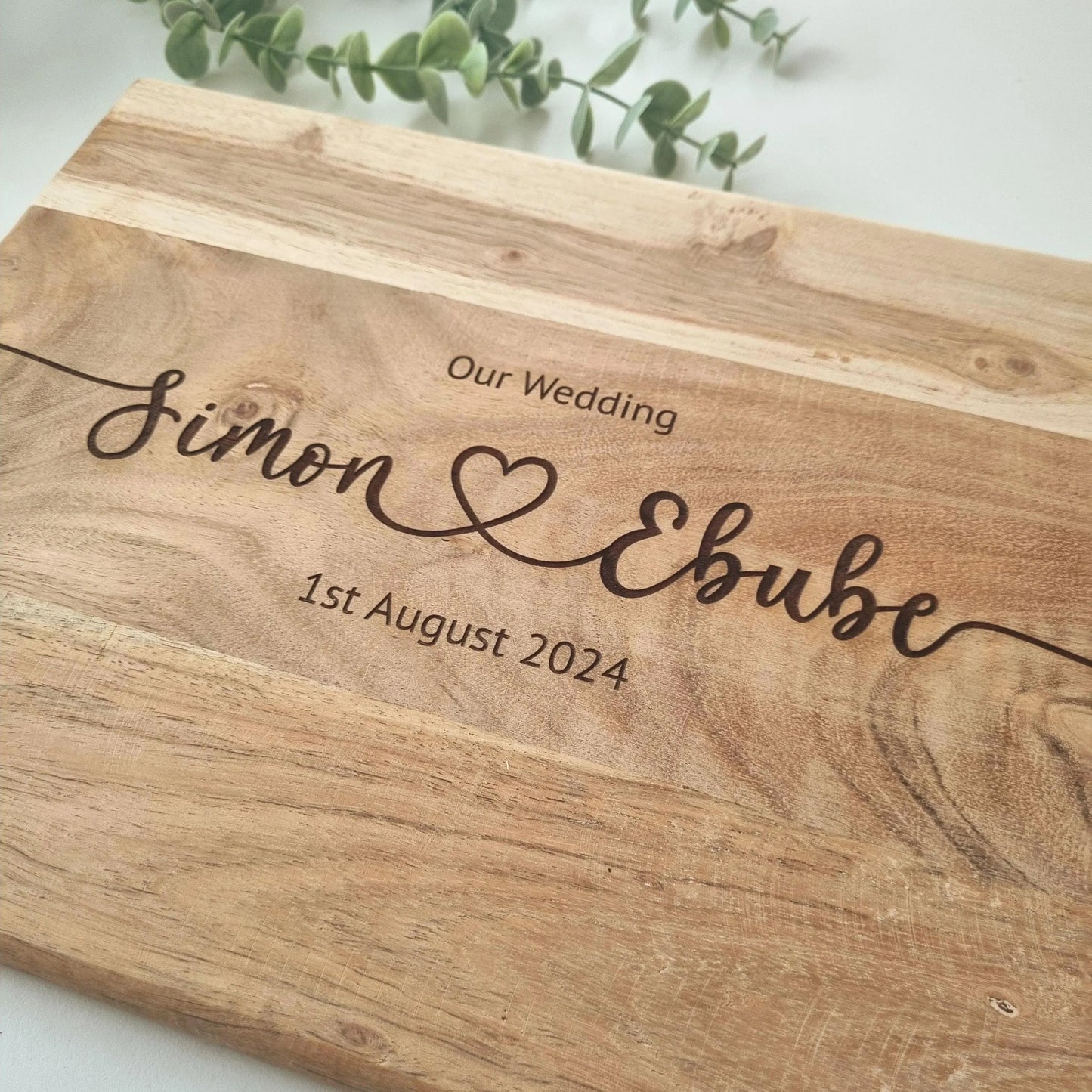 Personalised Engraved Acacia Rustic Wood Serving or Chopping Board - Add your own wording
