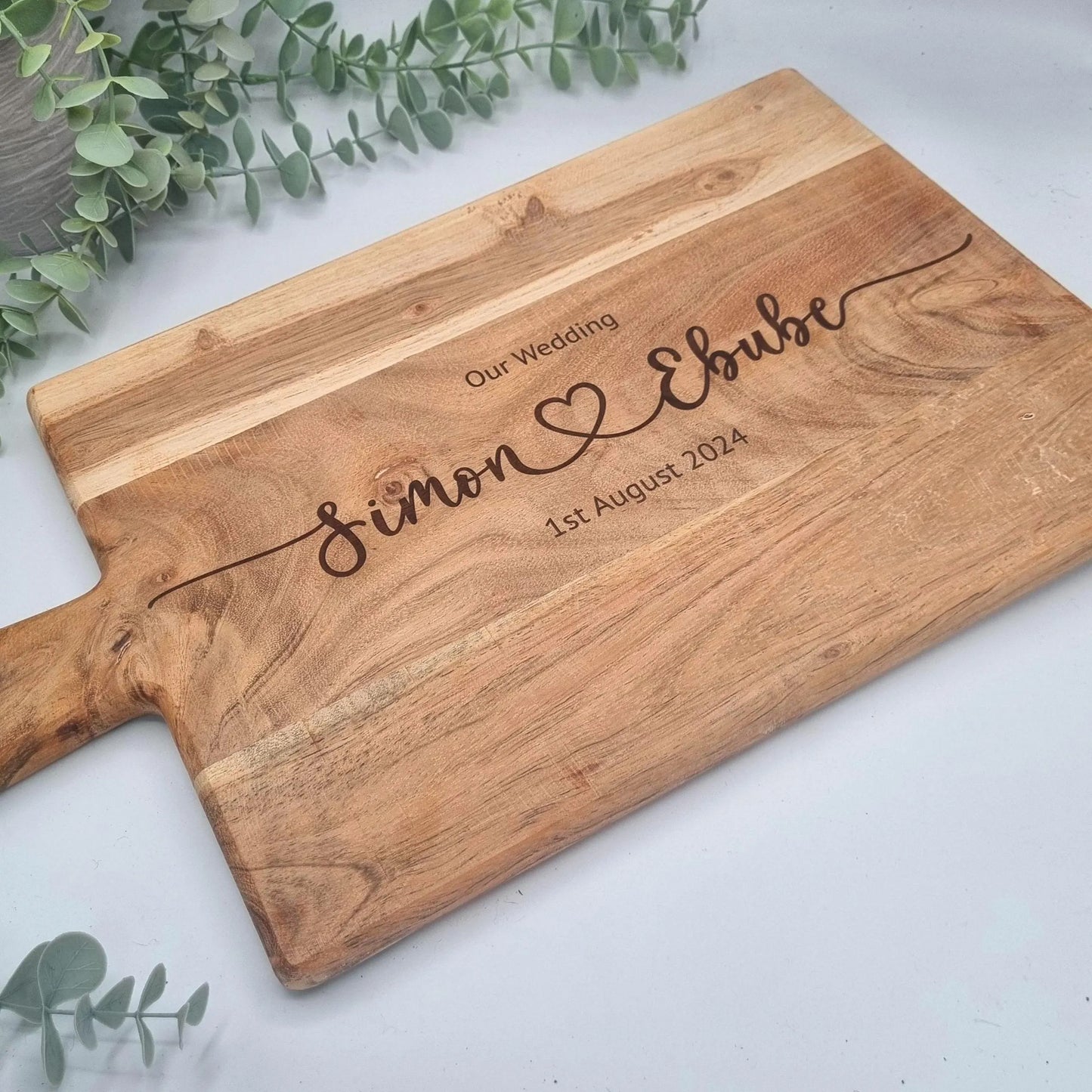 Personalised Engraved Acacia Rustic Wood Serving or Chopping Board - Add your own wording