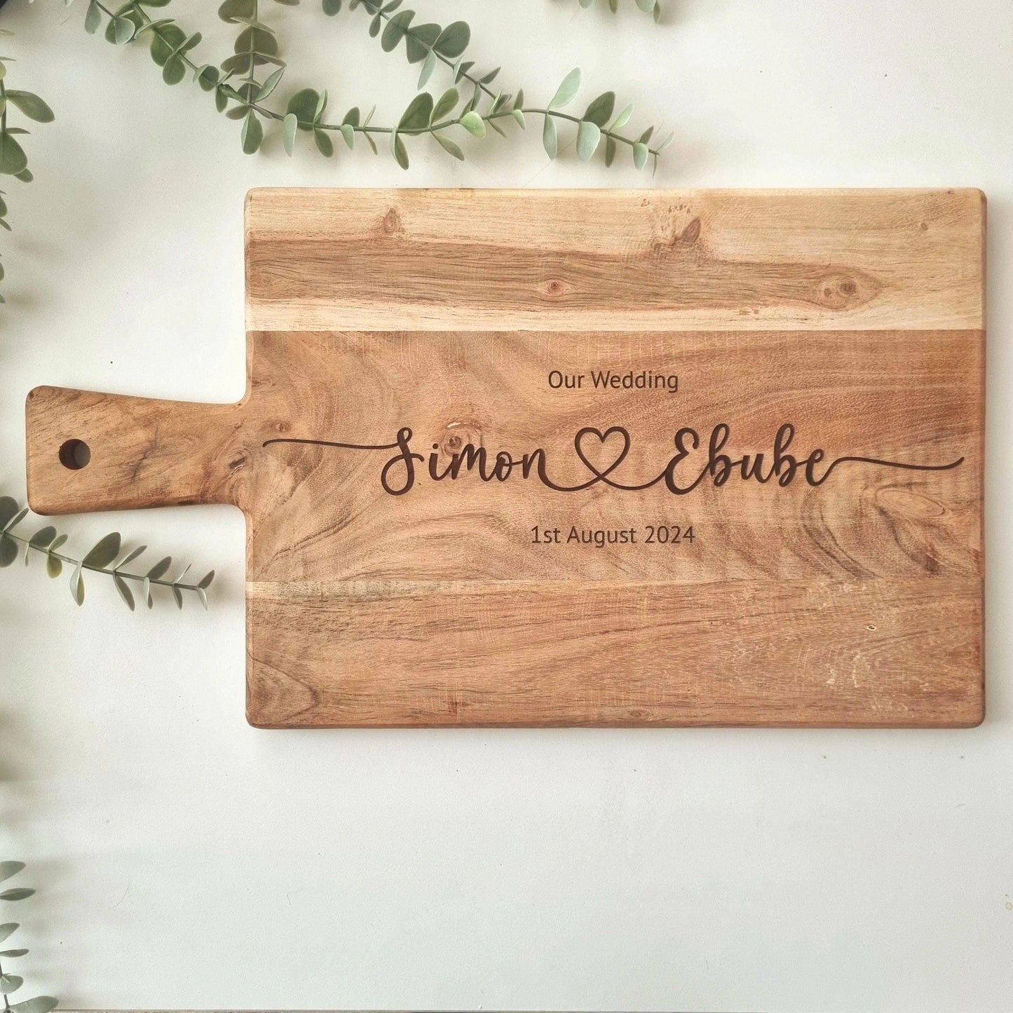 Personalised Engraved Acacia Rustic Wood Serving or Chopping Board - Add your own wording