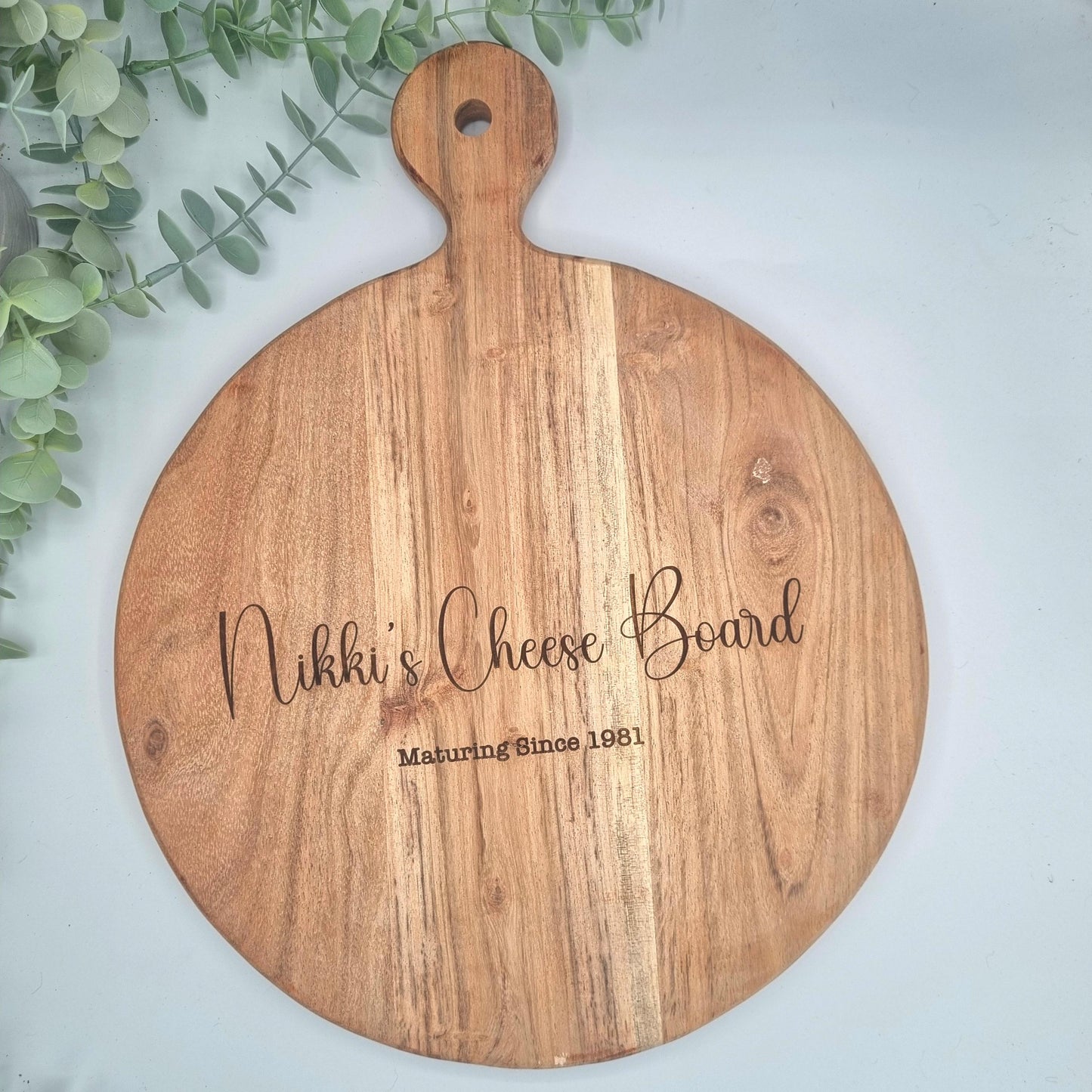 Personalised wooden Cheese Board serving platter - Add your own words