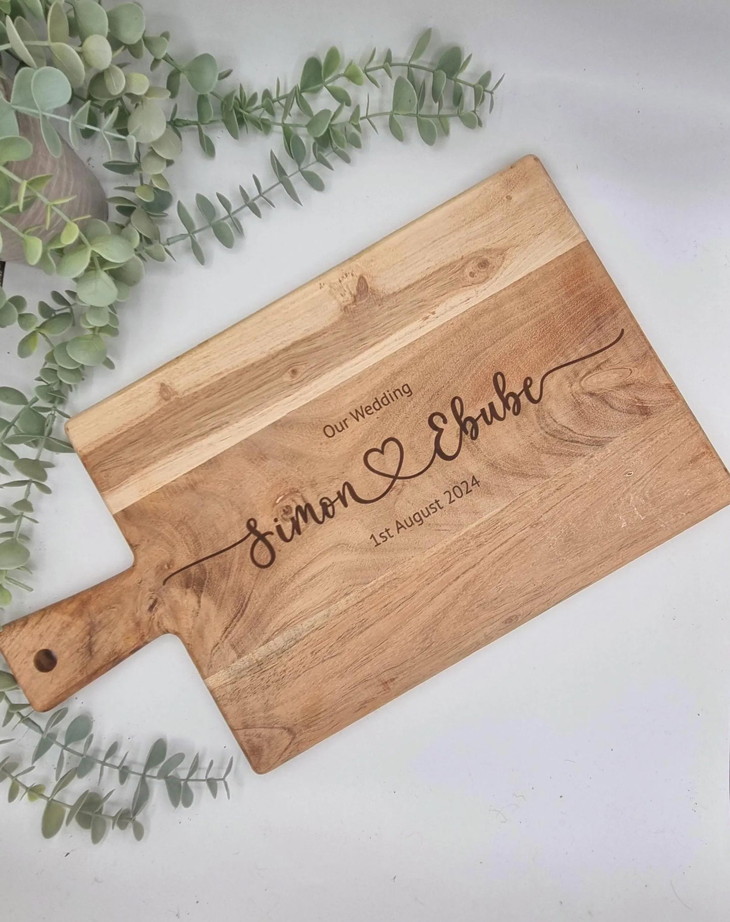 Personalised Engraved Acacia Rustic Wood Serving or Chopping Board - Add your own wording