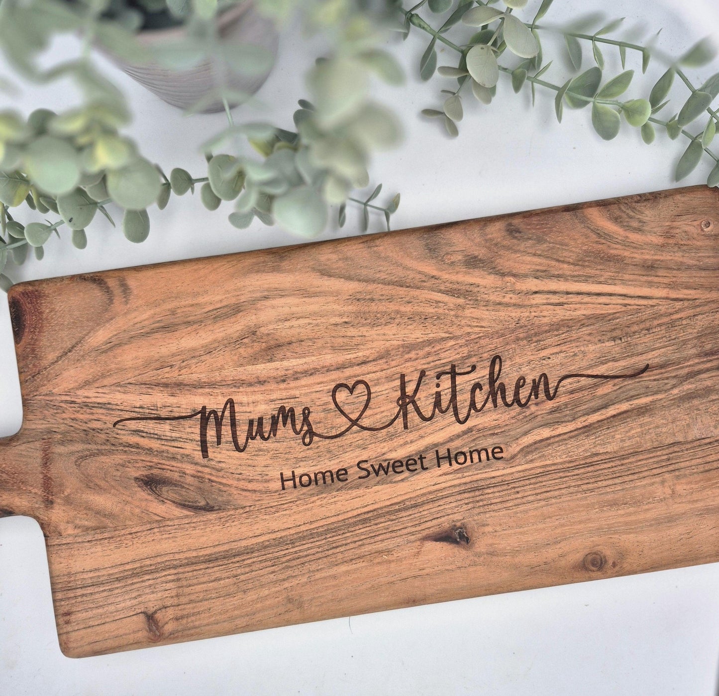 Personalised Engraved Acacia Rustic Wood Serving Board, Add Your Wording
