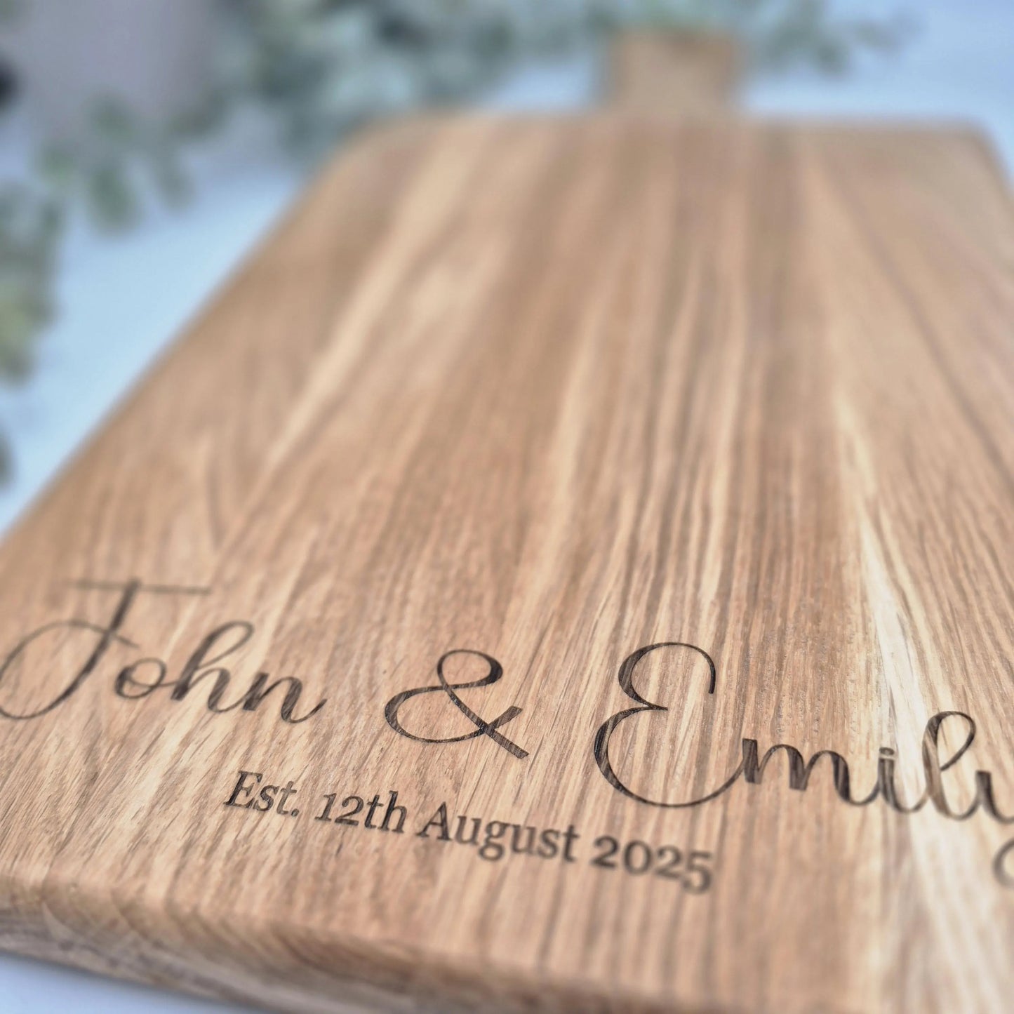Personalised Rustic Oak Chopping Board -Add your own wording.