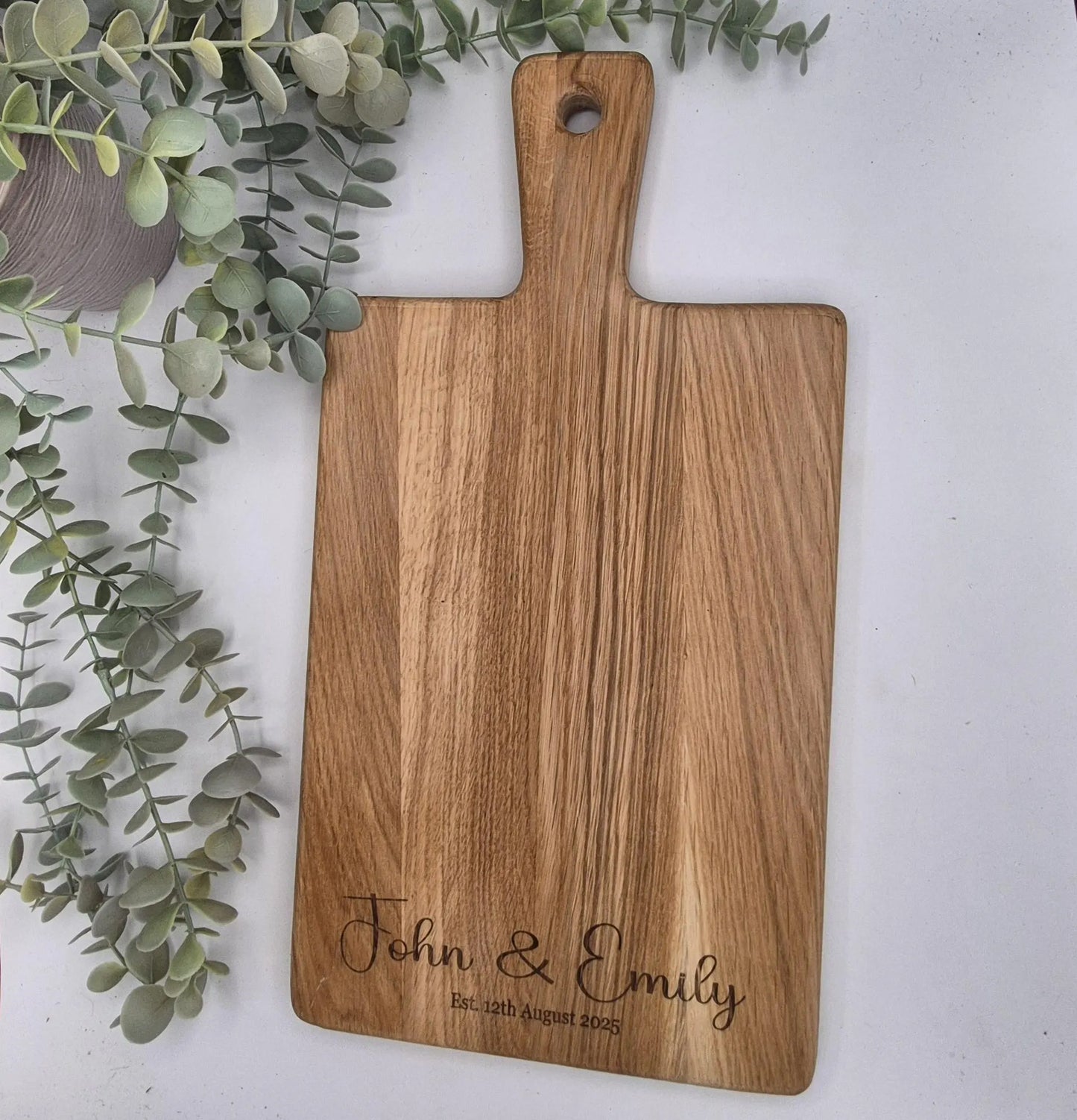 Personalised Rustic Oak Chopping Board -Add your own wording.