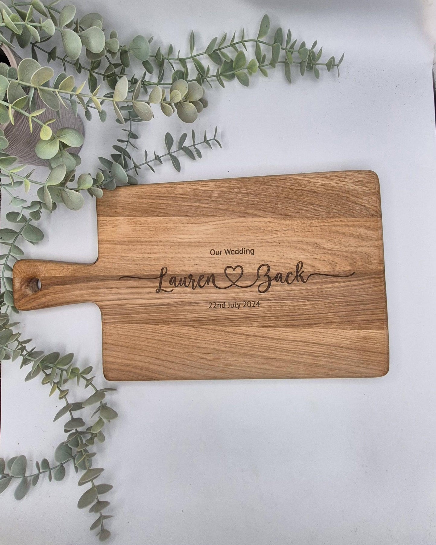 Personalised Rustic Oak Chopping Board -Add your own words