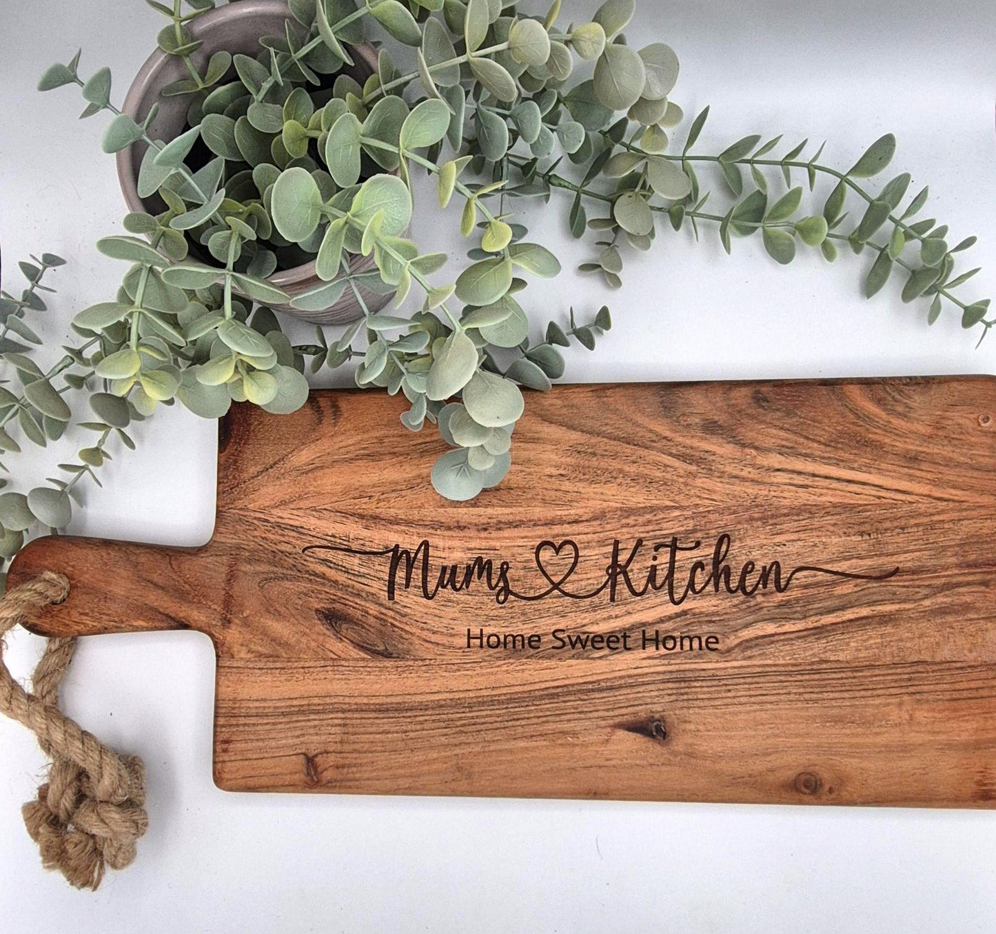 Personalised Engraved Acacia Rustic Wood Serving Board, Add Your Wording