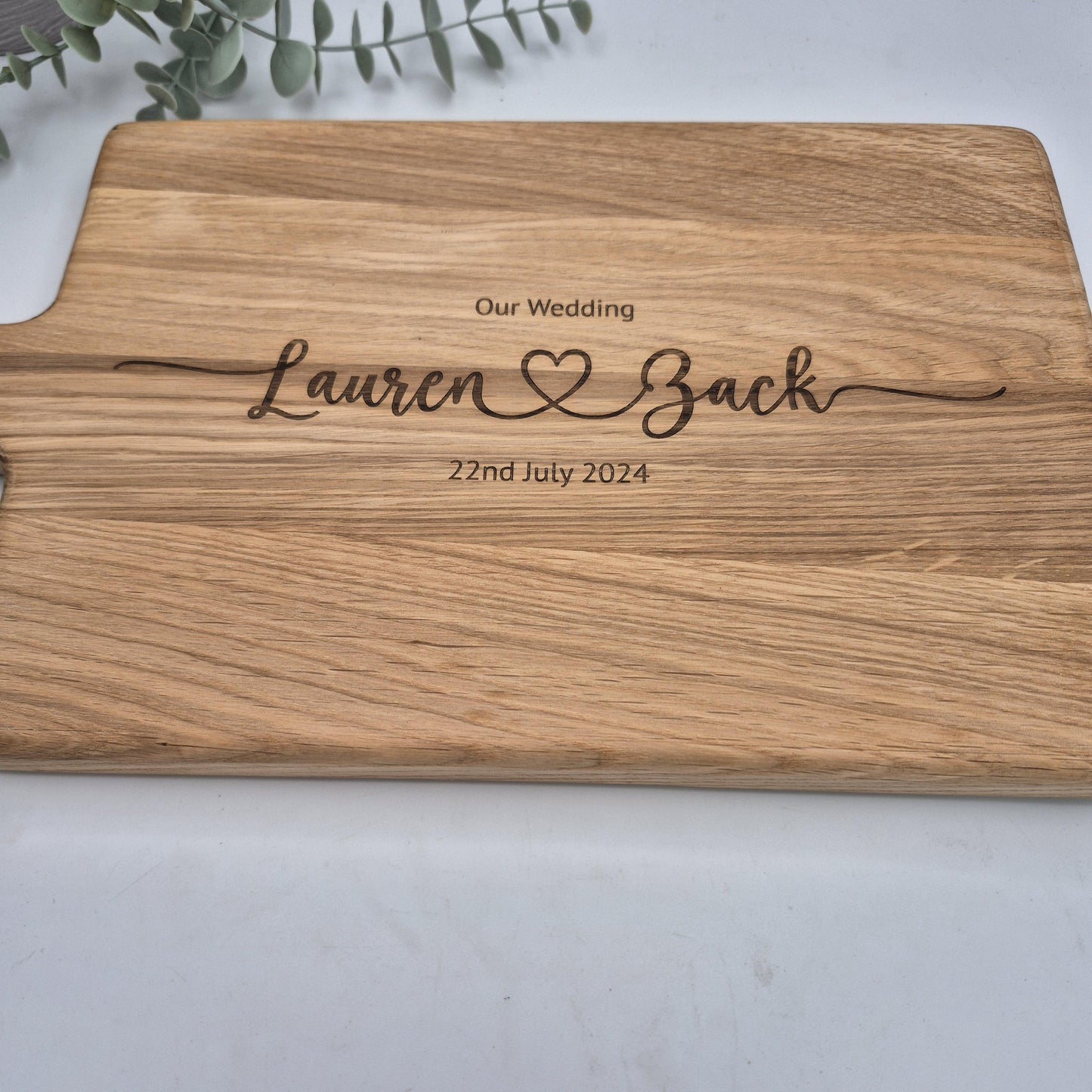 Personalised Rustic Oak Chopping Board -Add your own words