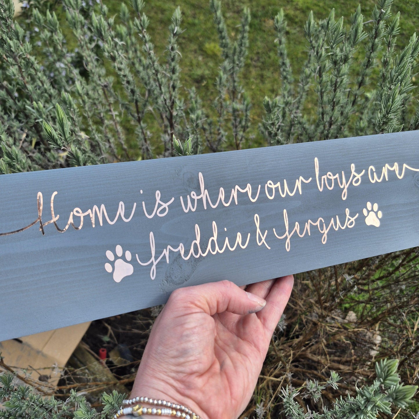 Home is Where My Dog Is Personalised Wooden Sign