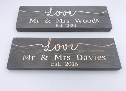 Personalised Wedding Sign for Couple