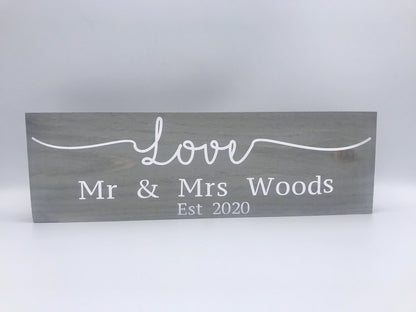 Personalised Wedding Sign for Couple