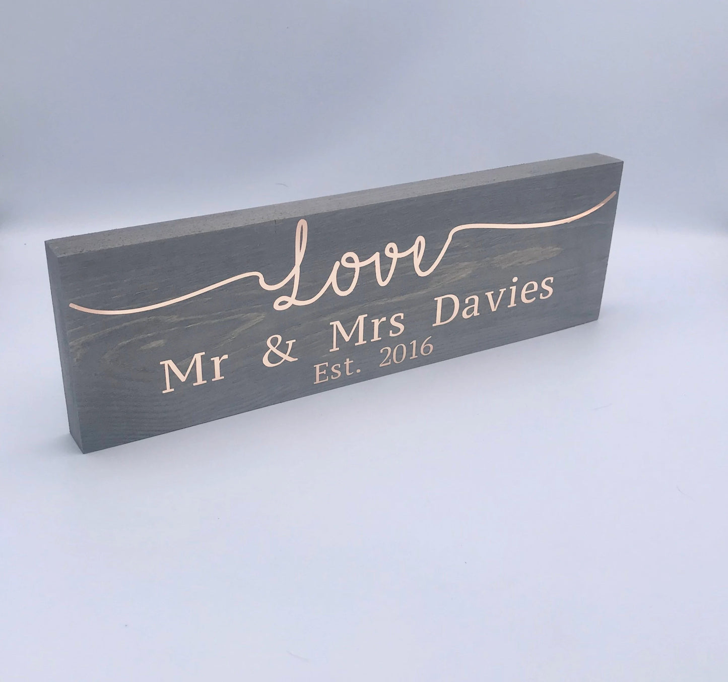 Personalised Wooden Name Sign for Couple