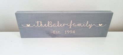 Wooden Personalised Family Name Sign