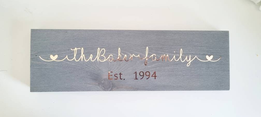 Wooden Personalised Family Name Sign