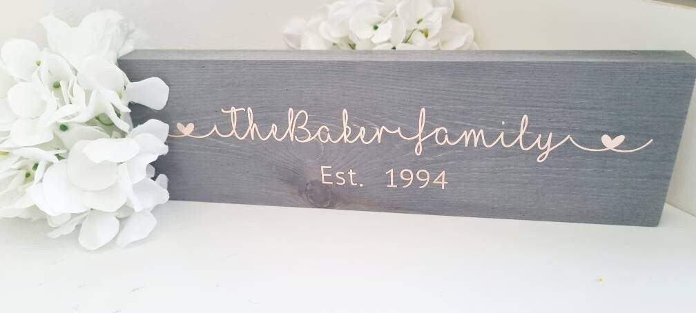 Wooden Personalised Family Name Sign