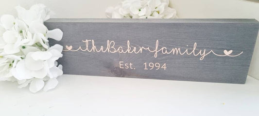 Wooden Personalised Family Name Sign