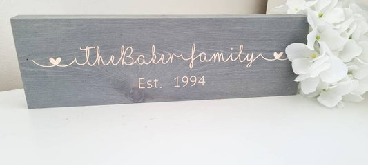 Wooden Personalised Family Name Sign