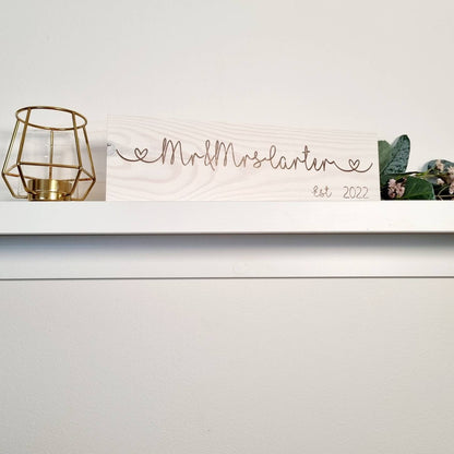 Rustic Wooden Mr & Mrs Sign – Handmade Couple Gift and Wedding & Anniversary Decor