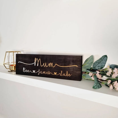 Personalised Family Name Sign, Beautiful Gift for Mum.