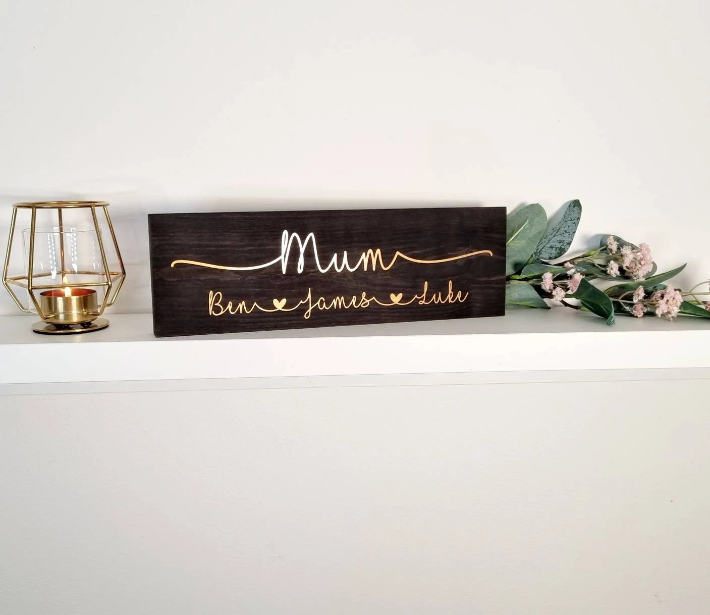 Personalised Family Name Sign, Beautiful Gift for Mum.