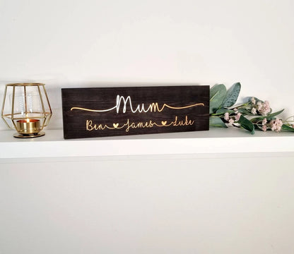 Personalised Family Name Sign, Beautiful Gift for Mum.