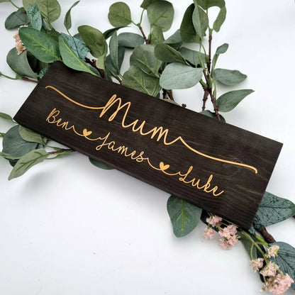 Personalised Family Name Sign, Beautiful Gift for Mum.