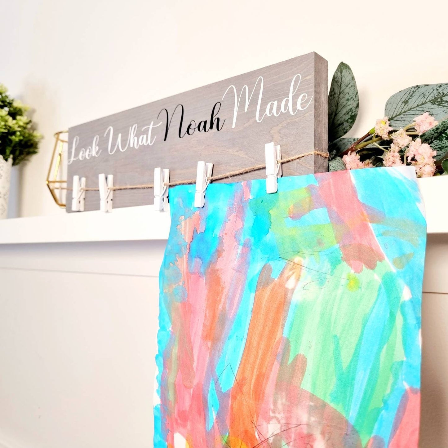 Look What I Made Kids Art Display With Clips