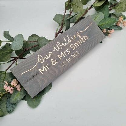 Personalised Our wedding Mr and Mrs wedding sign, Mr and Mr sign, Mrs and Mrs sign